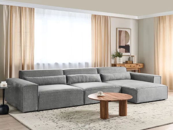 3 Seater L HELLNAR, Grey,DEF