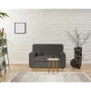 Sofá fixo de 2 lugares Dpasteu, Sofá de tecido, Sofá linear que economiza espaço, Sofá para apartamentos pequenos, 125x73h85 cm, Cinza