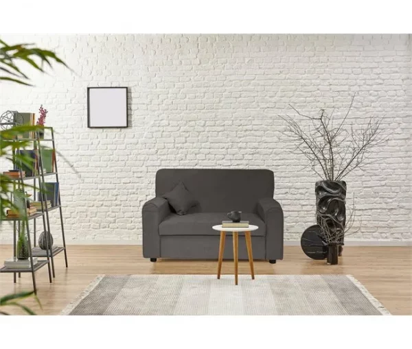 Sofá fixo de 2 lugares Dpasteu, Sofá de tecido, Sofá linear que economiza espaço, Sofá para apartamentos pequenos, 125x73h85 cm, Cinza