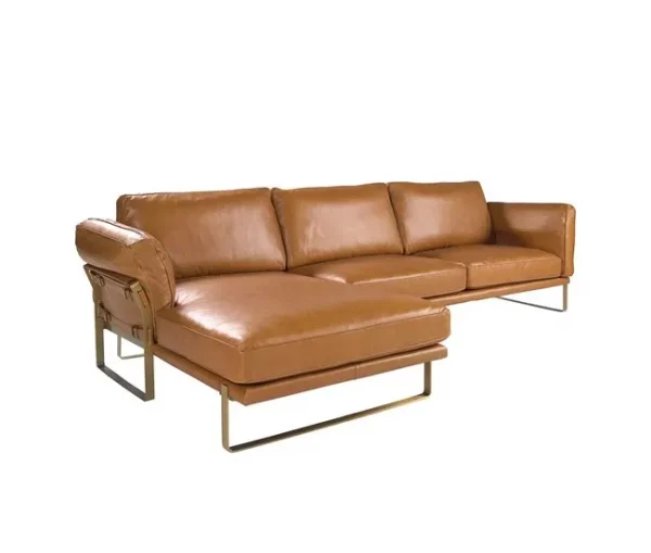 Sofá chaise longue esquerdo em pele 6231