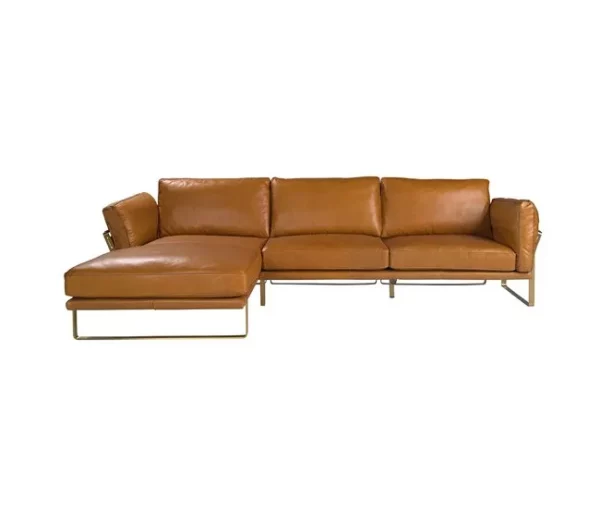 Sofá chaise longue esquerdo em pele 6231
