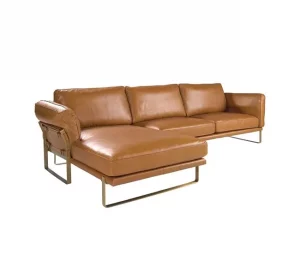 Sofá chaise longue esquerdo em pele 6231