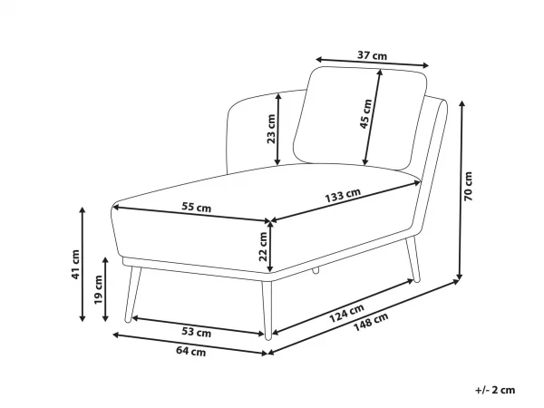 Right Hand Chaise Lounge Off-White Boucle ARTHEZE DEF