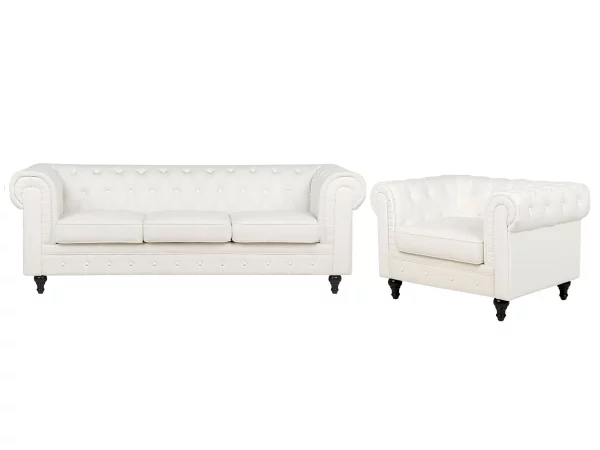 Sofa Set CHESTERFIELD Off-White DEF