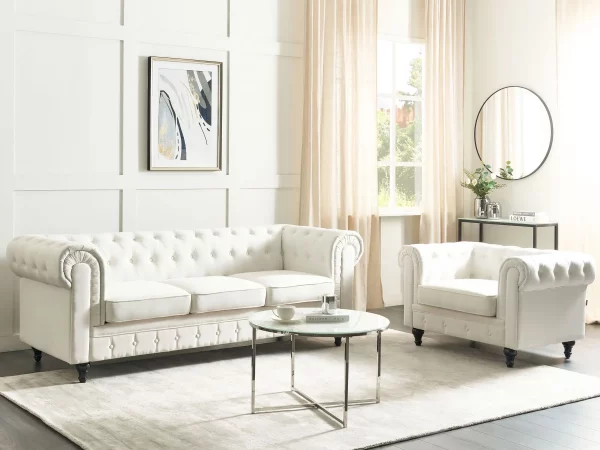 Sofa Set CHESTERFIELD Off-White DEF