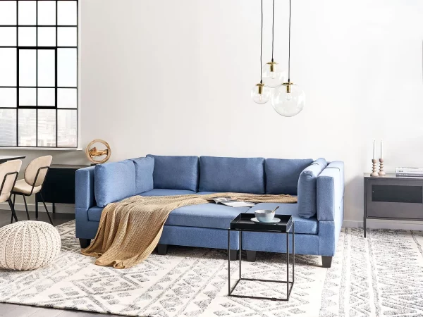 5-Seater Modular Sofa with Ottoman UNSTAD Blue DEF