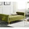 Sofá-cama de 3 lugares em veludo verde ABERDEEN