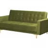 Sofá-cama de 3 lugares em veludo verde ABERDEEN