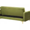 Sofá-cama de 3 lugares em veludo verde ABERDEEN