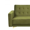 Sofá-cama de 3 lugares em veludo verde ABERDEEN