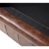 Sofá de 3 lugares em pele sintética castanha dourada CHESTERFIELD