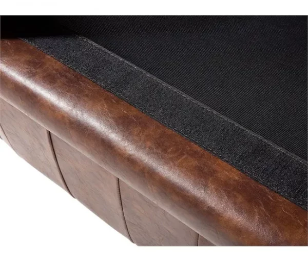 Sofá de 3 lugares em pele sintética castanha dourada CHESTERFIELD