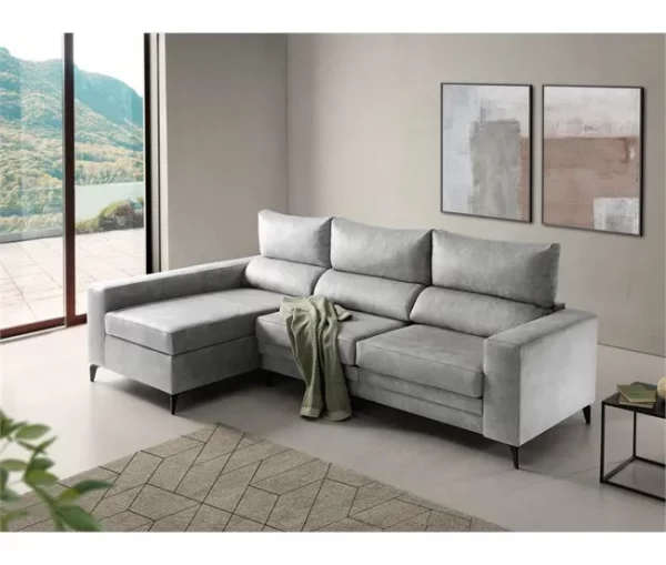 Chaise longue BLINK esquerda 4 lugares cinza claro