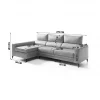 Chaise longue BLINK esquerda 4 lugares cinza claro