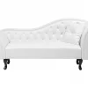 Chaiselongue LATTES Kunstleder weiss rechtsseitig CH