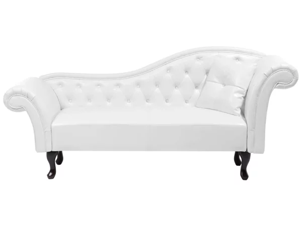 Chaiselongue LATTES Kunstleder weiss rechtsseitig CH