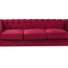 3-Sitzer CHESTERFIELD dunkelrot Samt CH