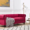 3-Sitzer CHESTERFIELD dunkelrot Samt CH