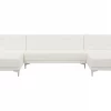 Sofa ABERDEEN U-förmig Kunstleder Weiss CH.