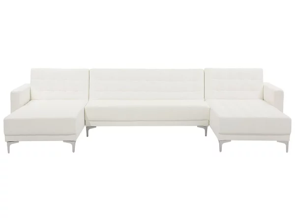 Sofa ABERDEEN U-förmig Kunstleder Weiss CH.