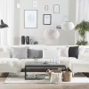 Sofa ABERDEEN U-förmig Kunstleder Weiss CH.