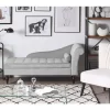 Chaise-longue à direita com arrumação em veludo cinzento claro PESSAC II