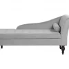 Chaise-longue à direita com arrumação em veludo cinzento claro PESSAC II