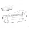 Chaise-longue à direita com arrumação em veludo cinzento claro PESSAC II