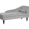 Chaise-longue à direita com arrumação em veludo cinzento claro PESSAC II