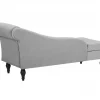 Chaise-longue à direita com arrumação em veludo cinzento claro PESSAC II