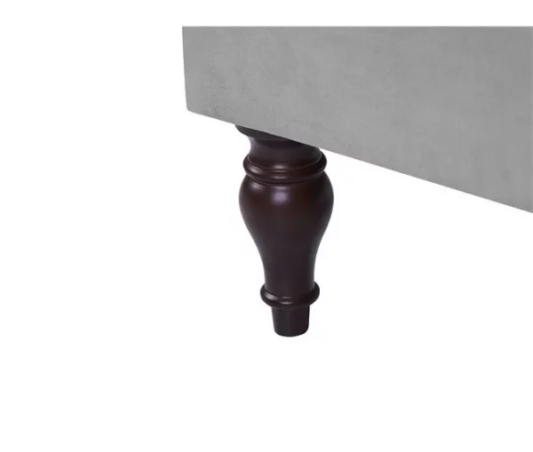 Chaise-longue à direita com arrumação em veludo cinzento claro PESSAC II