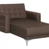 Chaiselongue ABERDEEN Stoff Dunkelbraun CH