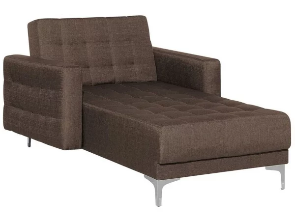 Chaiselongue ABERDEEN Stoff Dunkelbraun CH
