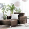 Chaiselongue ABERDEEN Stoff Dunkelbraun CH