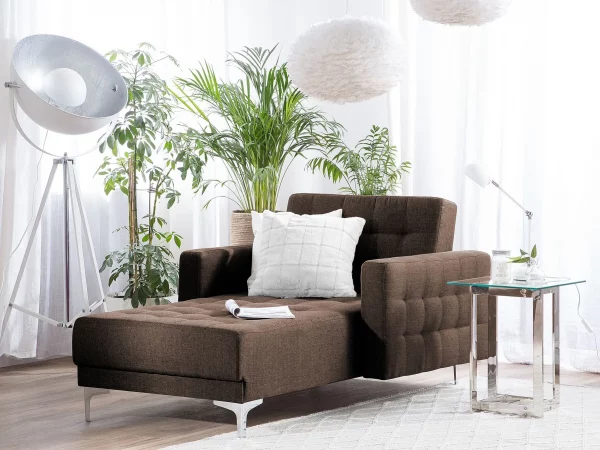 Chaiselongue ABERDEEN Stoff Dunkelbraun CH