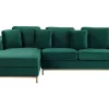 Ecksofa R OSLO Samtstoff grün CH