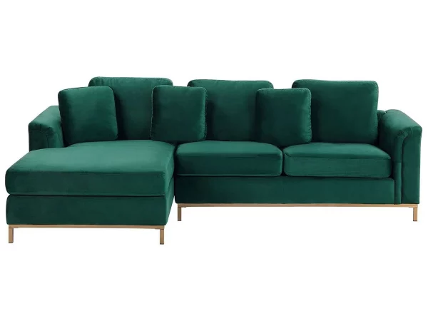 Ecksofa R OSLO Samtstoff grün CH