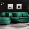 Ecksofa R OSLO Samtstoff grün CH
