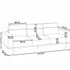 Sofa SOVIK, 3-seater, white boucle DEF
