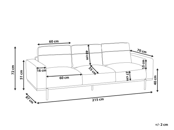 Sofa SOVIK, 3-seater, white boucle DEF
