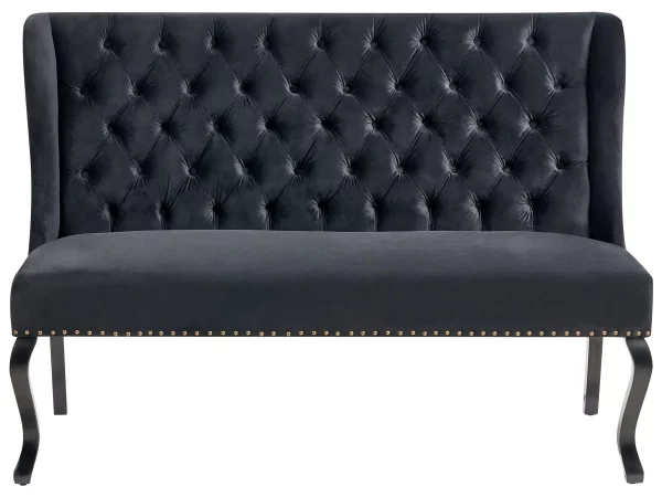 Sofa TORSBY, black, velvet DEF
