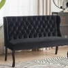 Sofa TORSBY, black, velvet DEF