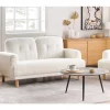 Sofá 2 lugares em bouclé branco TUVE