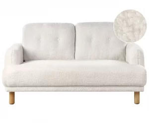 Sofá 2 lugares em bouclé branco TUVE