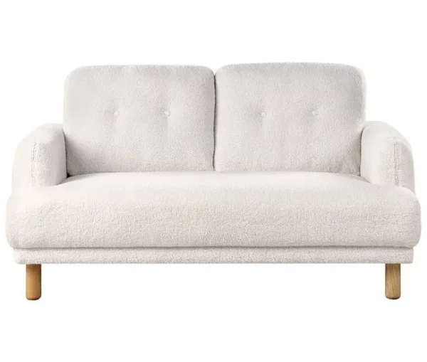 Sofá 2 lugares em bouclé branco TUVE