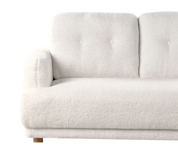 Sofá 2 lugares em bouclé branco TUVE