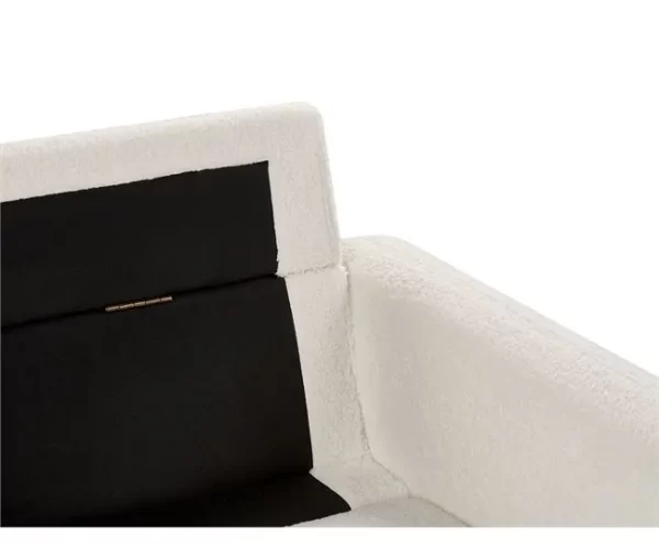 Sofá 2 lugares em bouclé branco TUVE