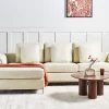 Sofa Ecksofa OSLO R, Stoff beige ohne Ottomane CH