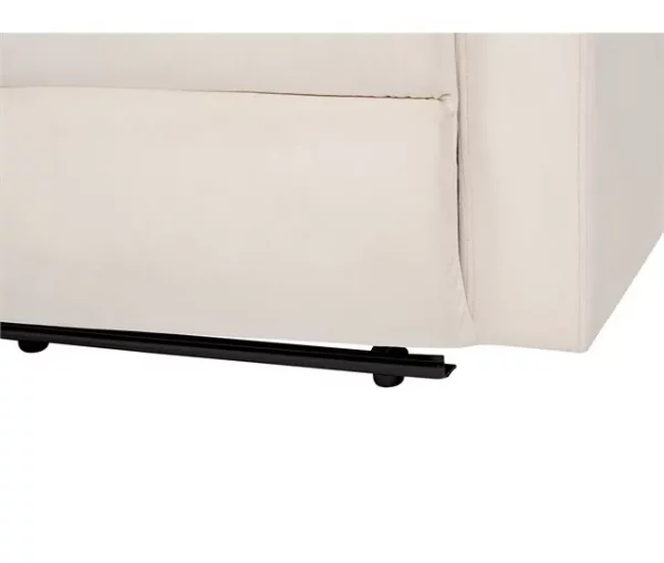 Sofá de 2 lugares eletricamente reclinável em veludo branco-creme VERDAL