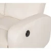Sofá de 2 lugares eletricamente reclinável em veludo branco-creme VERDAL